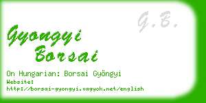 gyongyi borsai business card