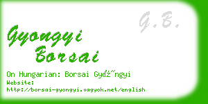 gyongyi borsai business card